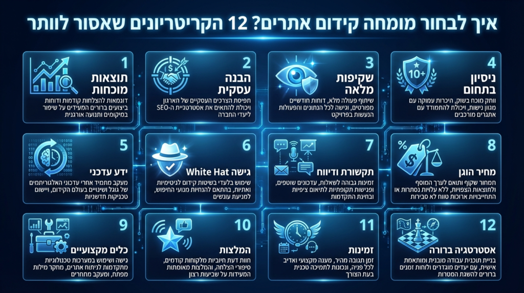 12 קרטריונים לבחירת מומחה